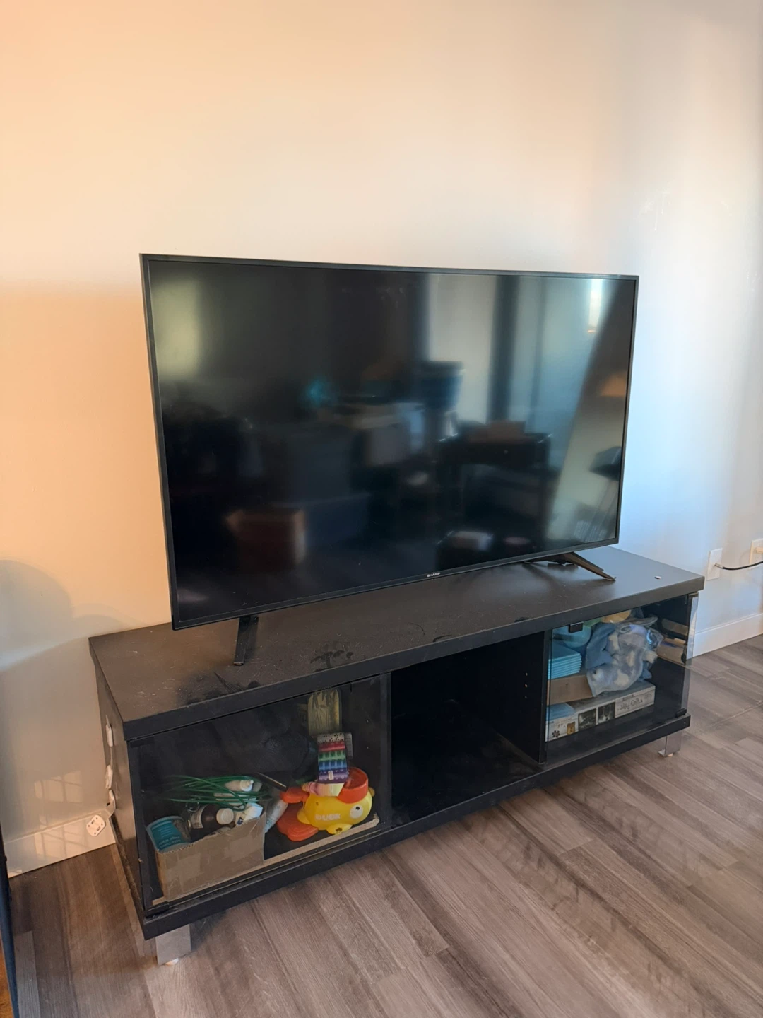 Black TV Stand with Storage
