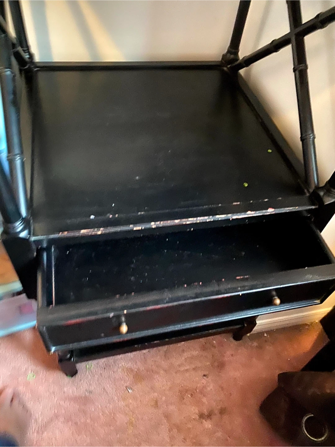 Black Baker's Rack Shelf Unit with Drawer - photo 3