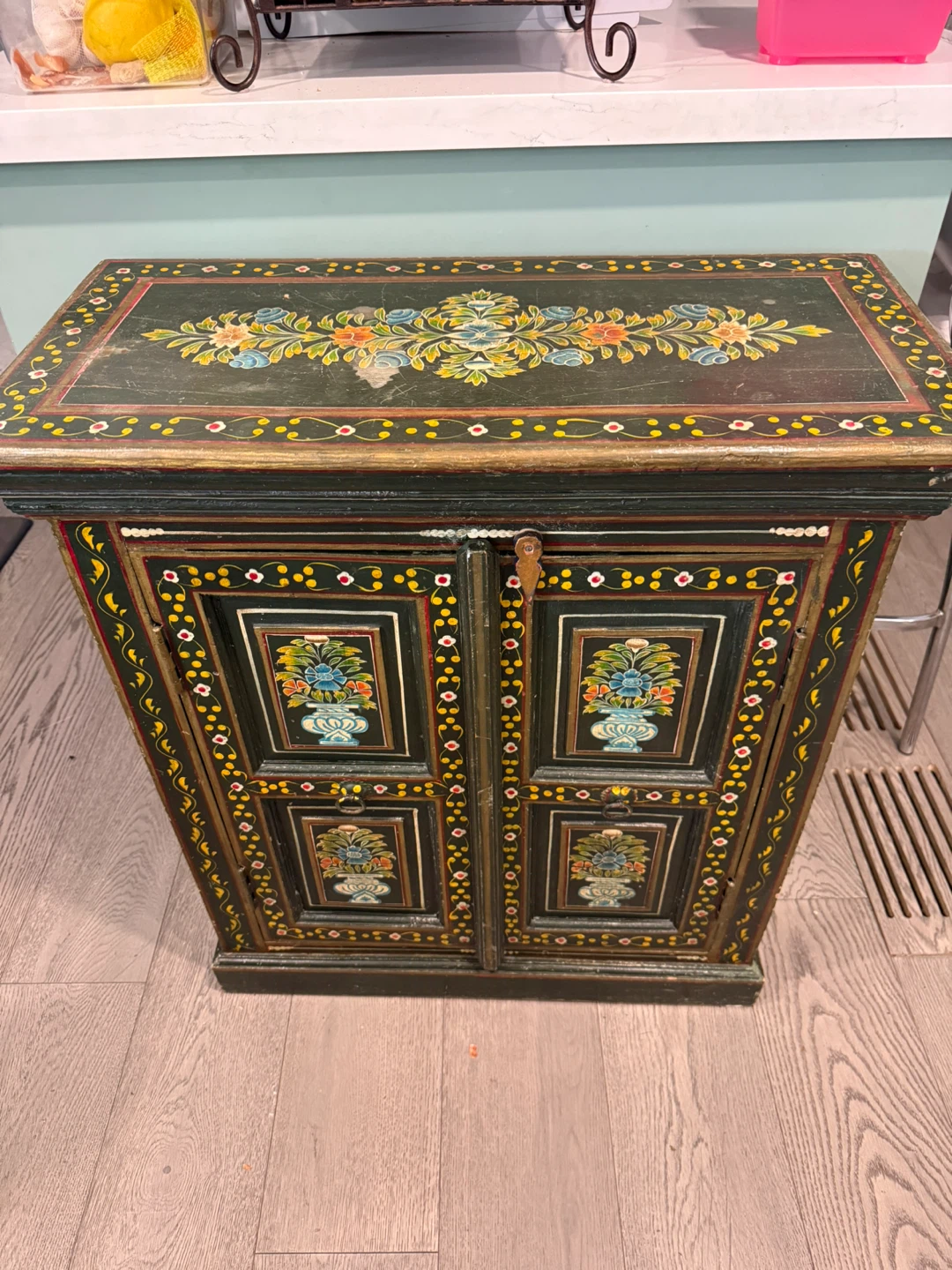 Hand-Painted Wooden Cabinet