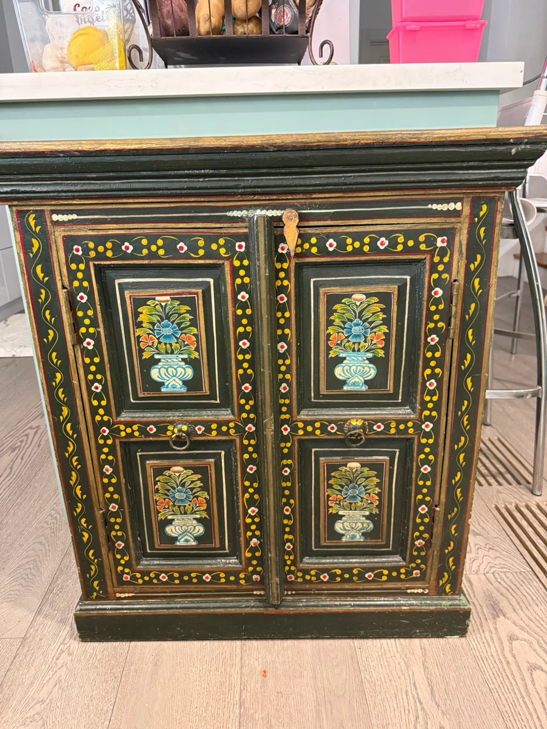 Hand-Painted Wooden Cabinet - photo 2