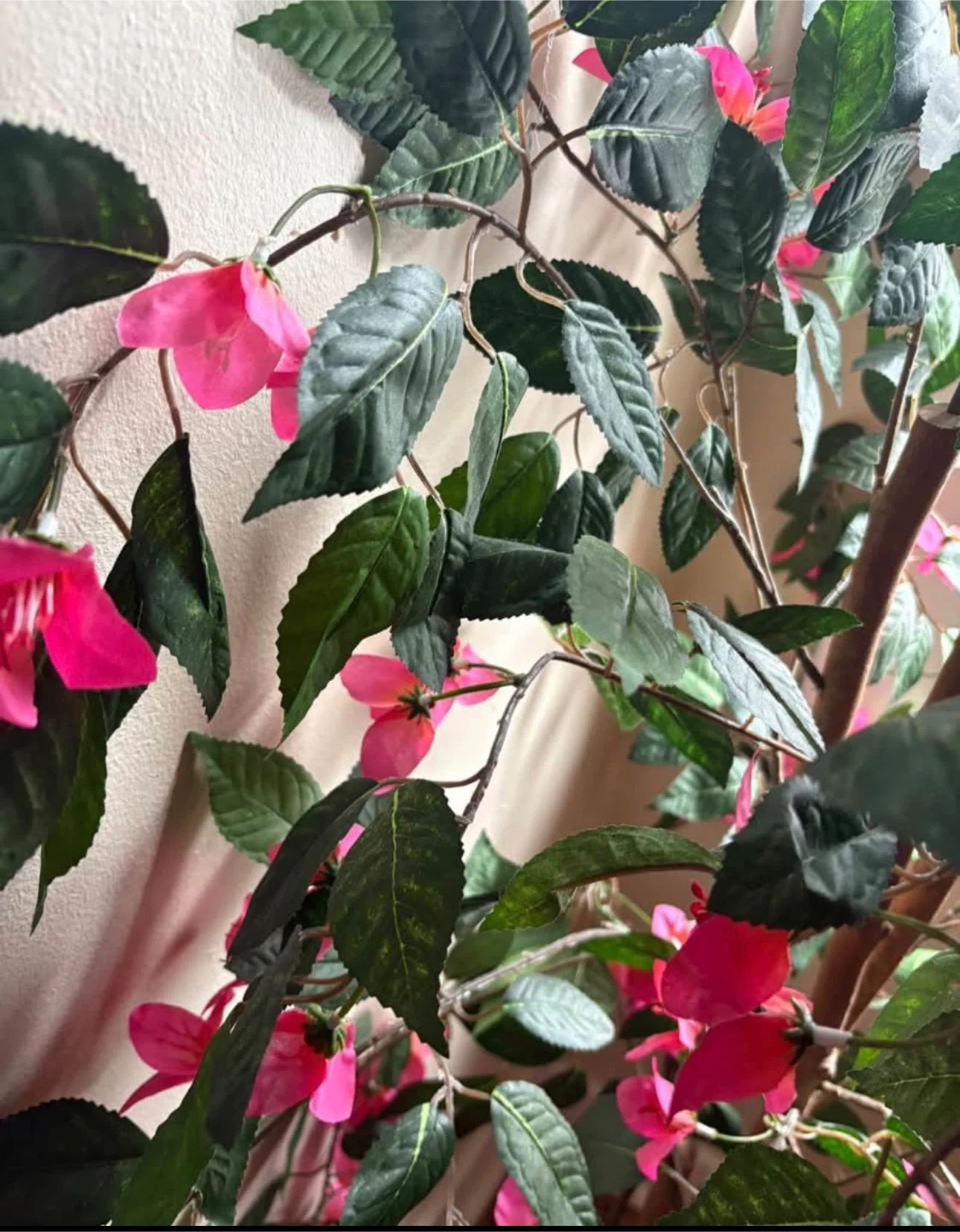 4FT Potted Faux Bougainvillea Tree with Pink Blooms - photo 5