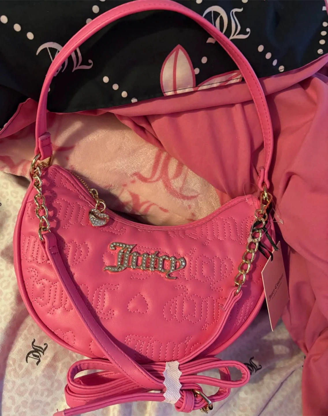 Juicy Couture Pink Quilted Shoulder Bag