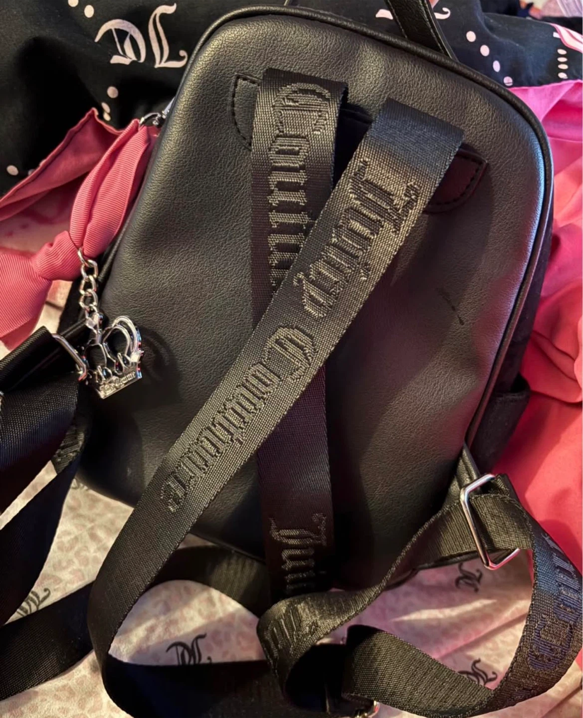 Juicy Couture Black Velour Mini Backpack - photo 2