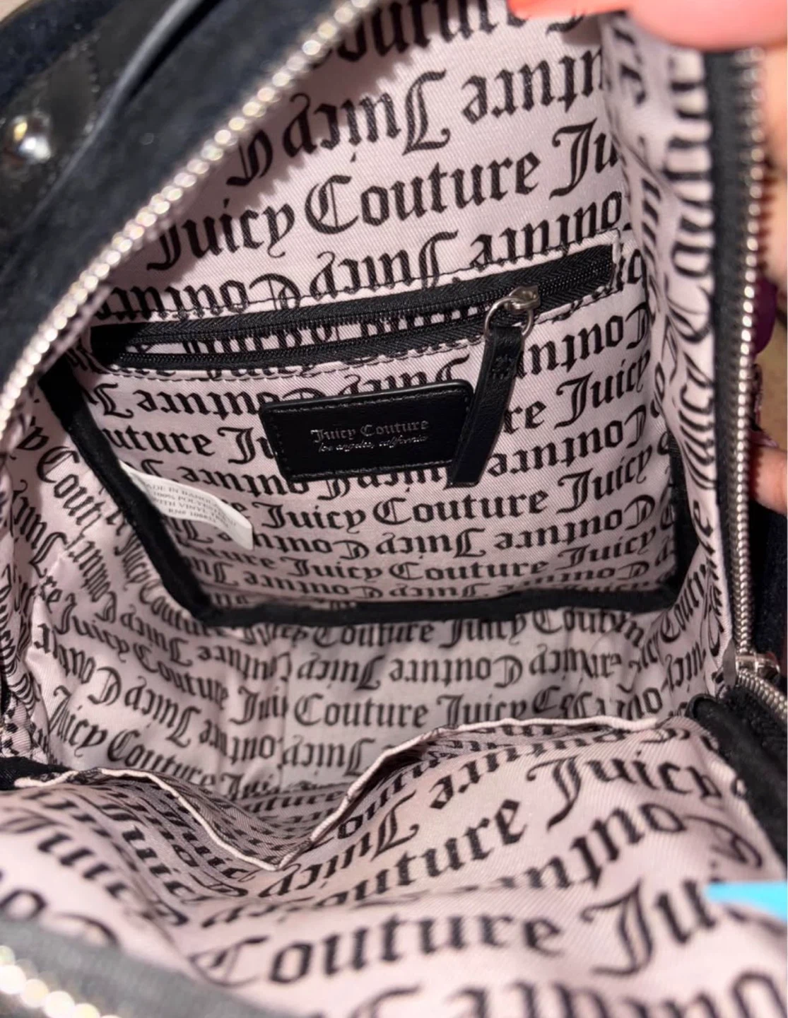 Juicy Couture Black Velour Mini Backpack - photo 3
