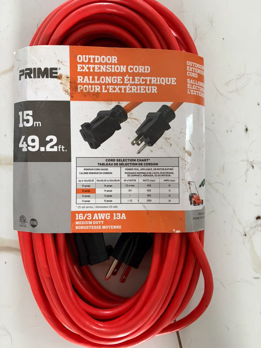 Prime outdoor extension cord - 49.2 feet - photo 3