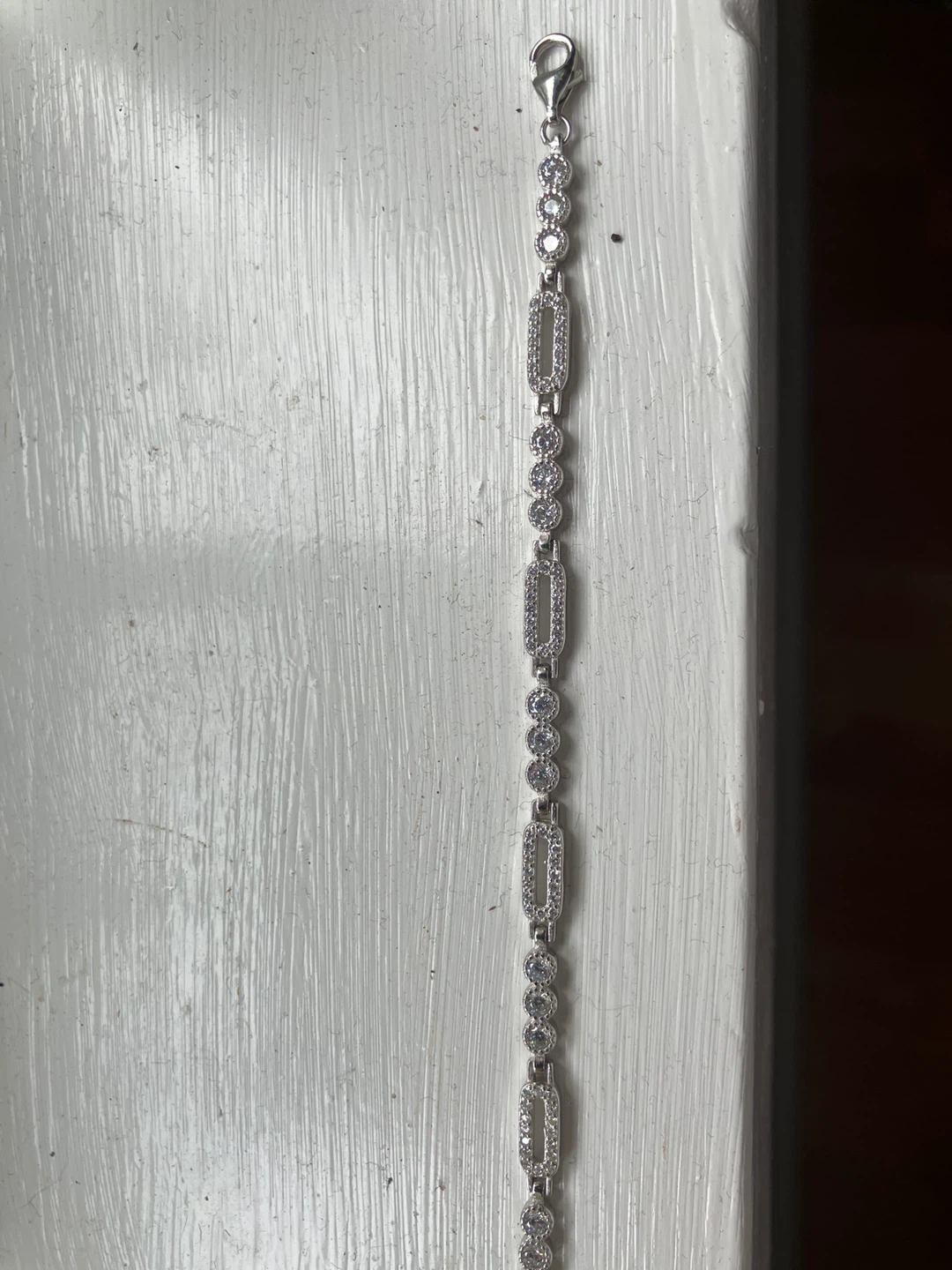 Silver Bracelet with Clear Stones - photo 2
