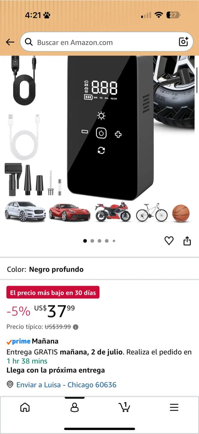 DEAL $25! Portable Tire Inflator