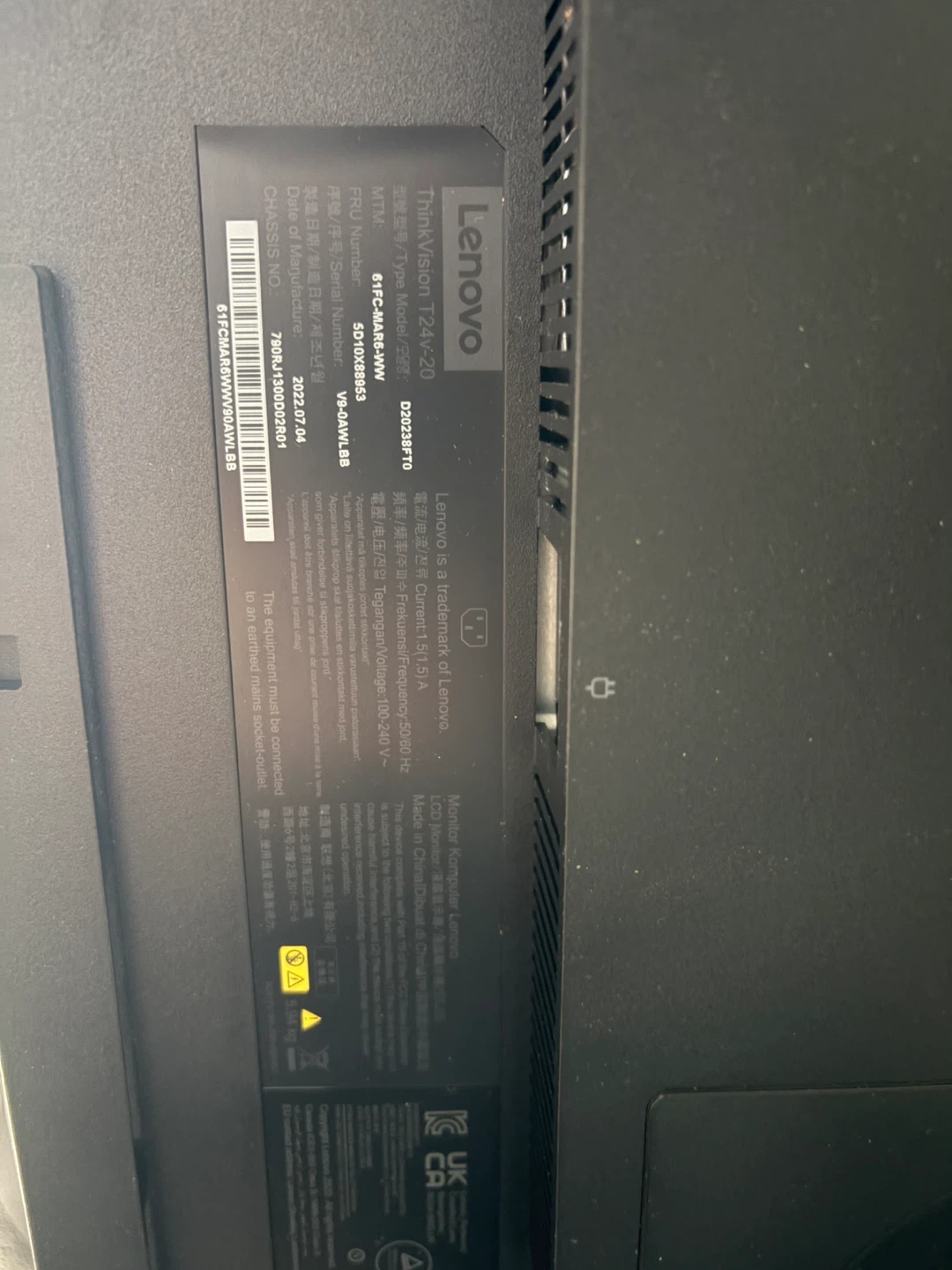 Lenovo ThinkVision T24i-20 Monitor - photo 2