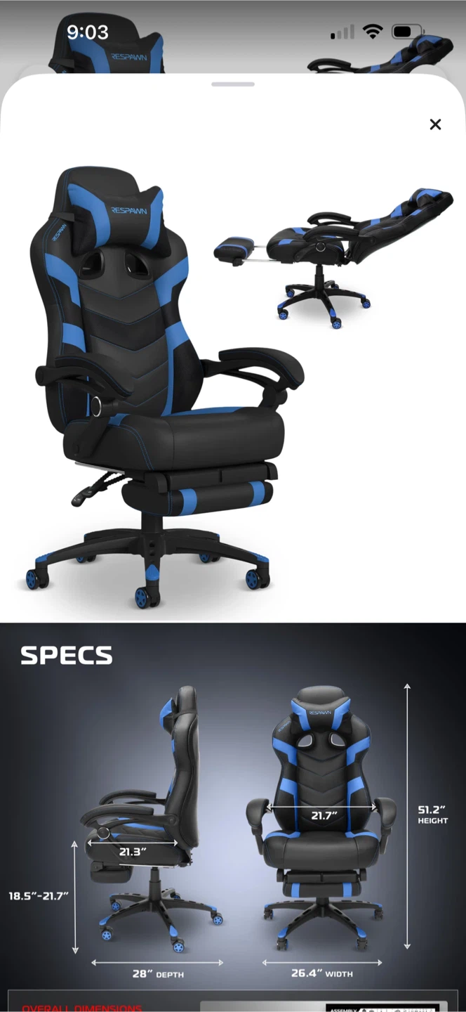 Ergonomic gaming/office chair