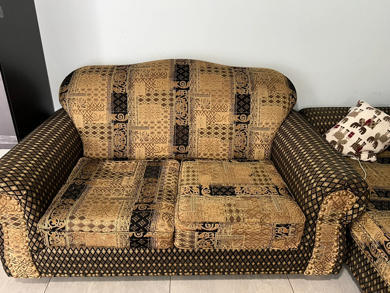 Sofa Couch - Patterned Fabric