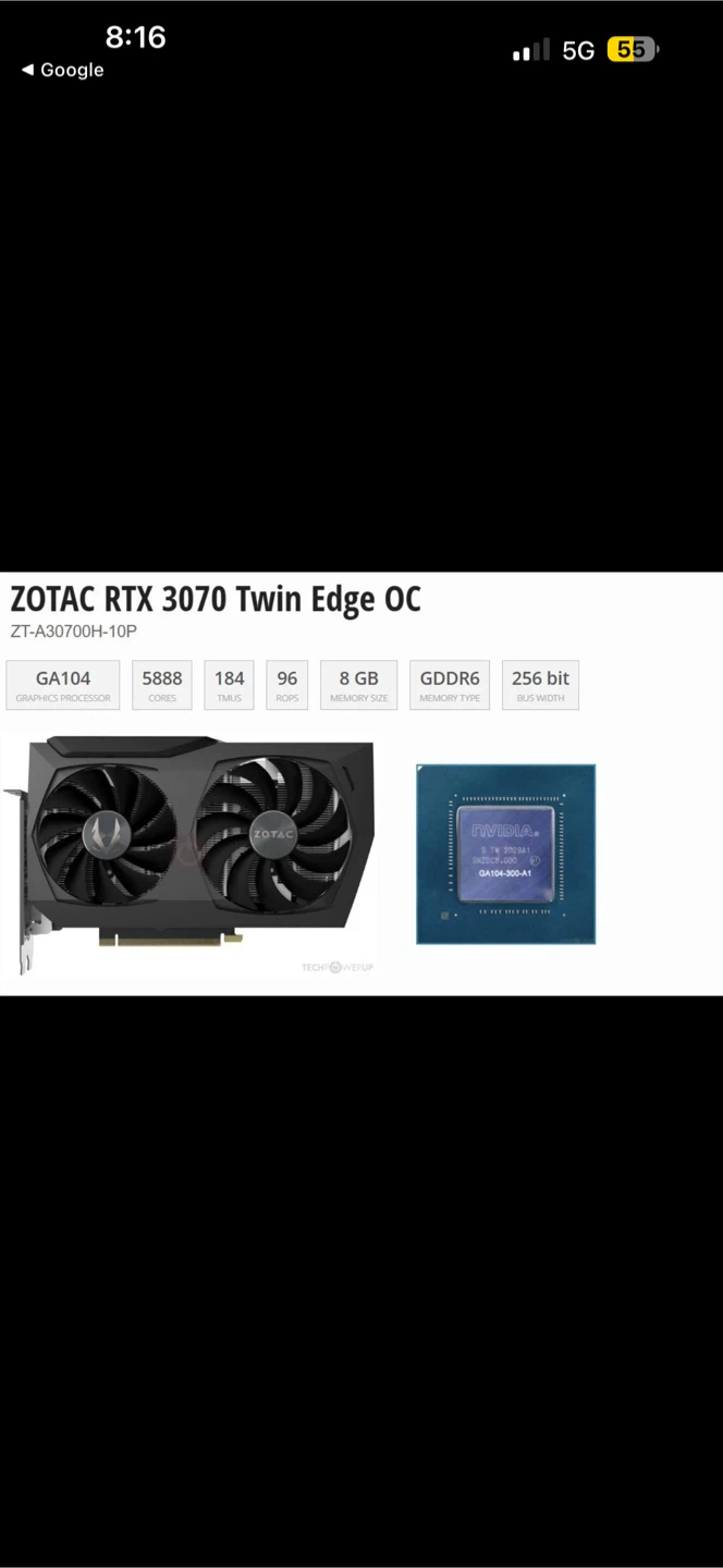 ZOTAC RTX 3070 Twin Edge OC Graphics Card - photo 3