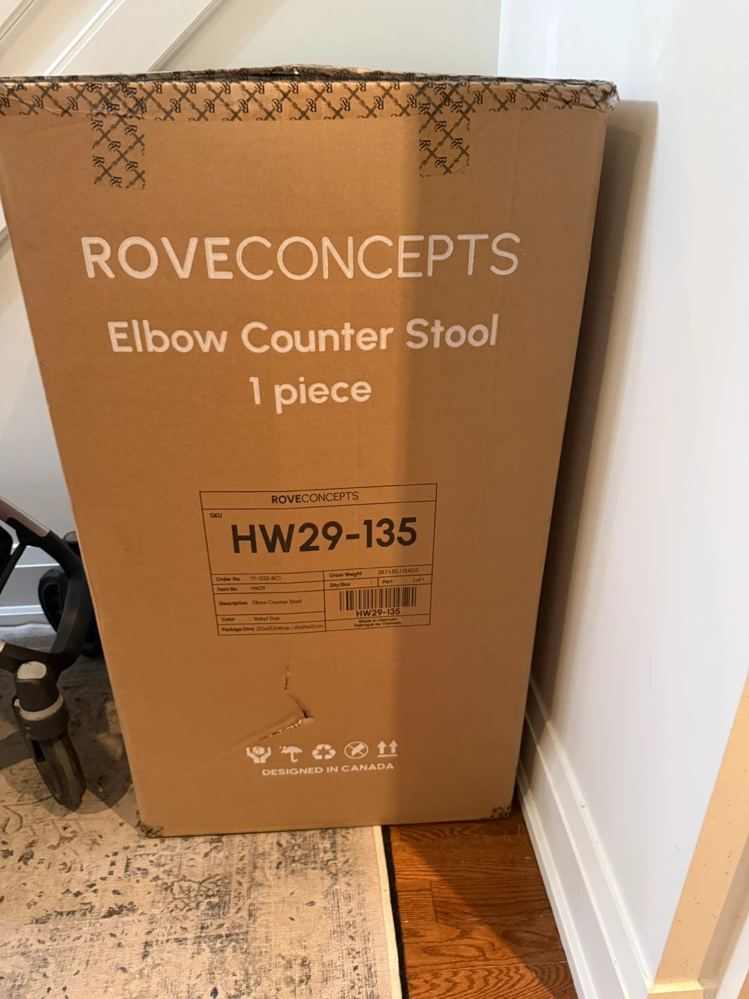 Rove Concepts Elbow Counter Stool- Jet Black, Walnut NEW - photo 5