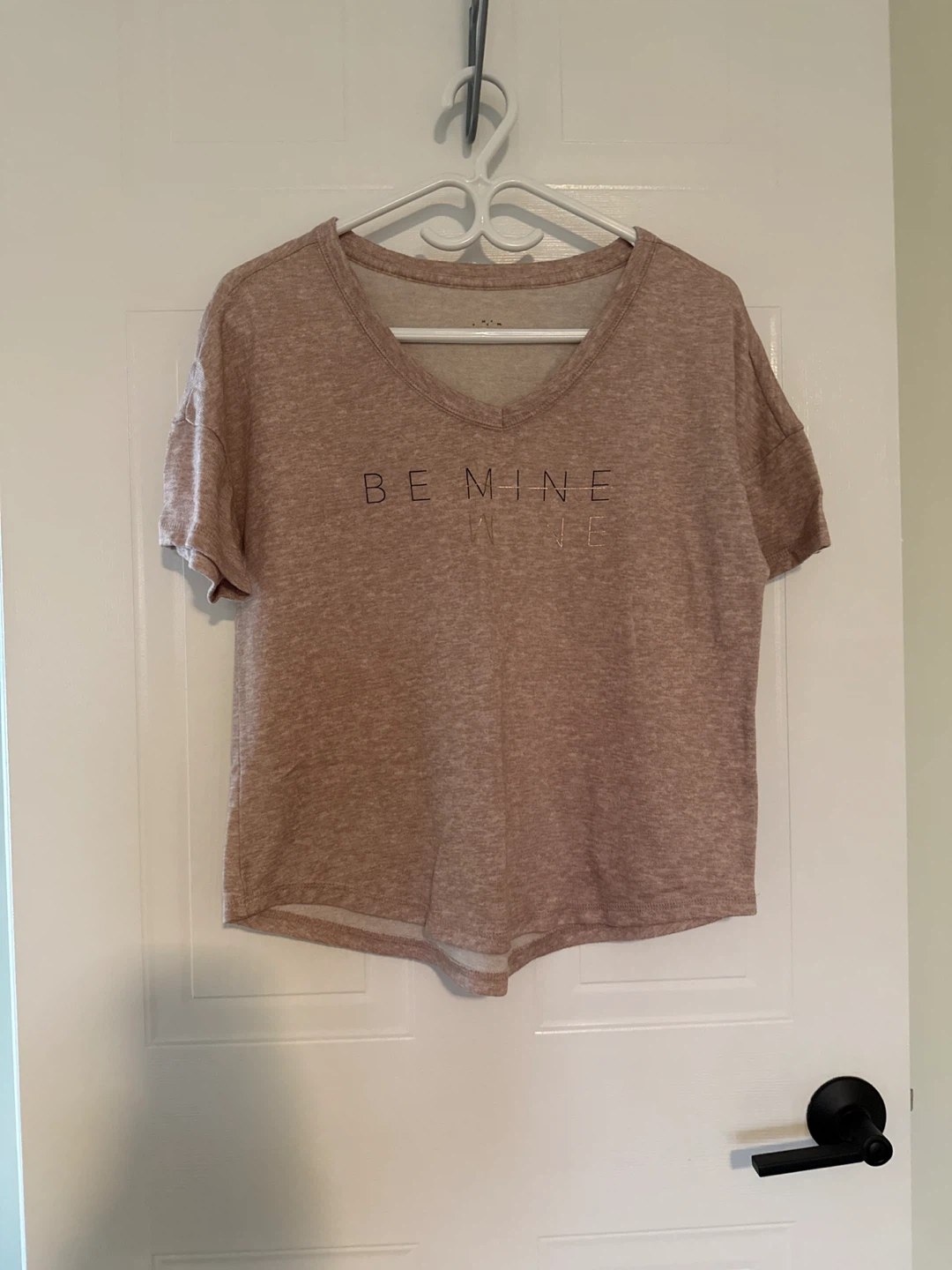 Light Pink "Be Mine" V-Neck T-Shirt and Jogger Set