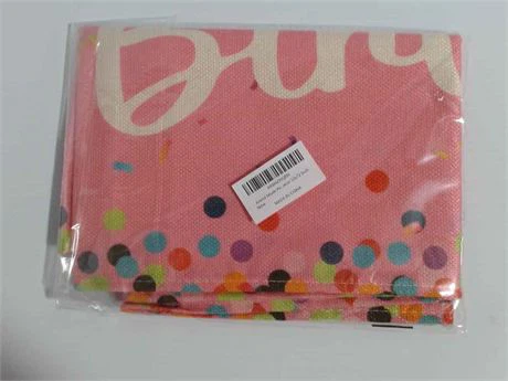 Artoid Mode 13" x72" Polka Dot Pink Happy Birthday Table Runner - photo 2
