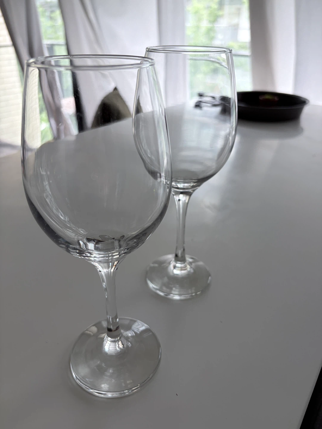 Two Clear Wine Glasses