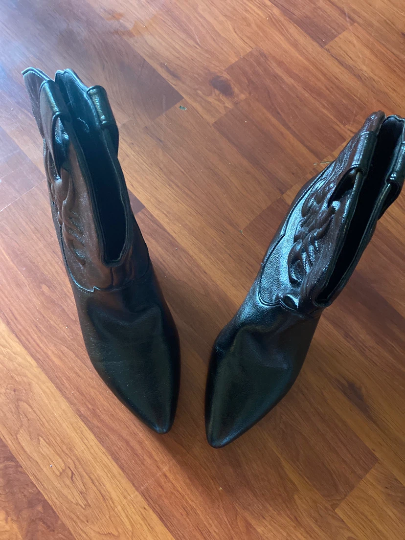 Black Cowboy Ankle Boots - photo 2