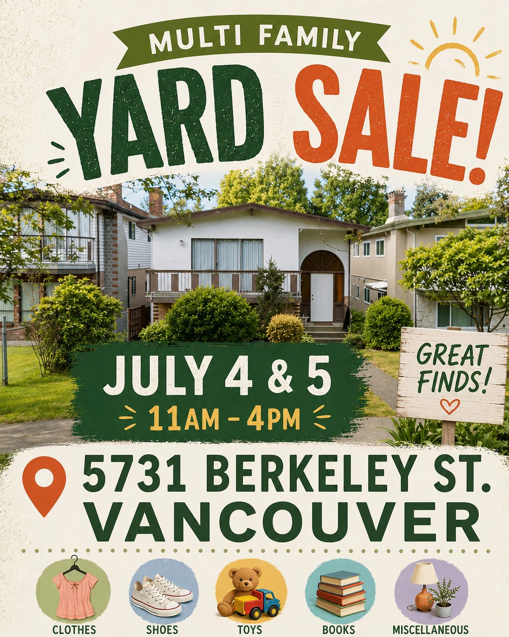 Multi Family Yard Sale this weekend!