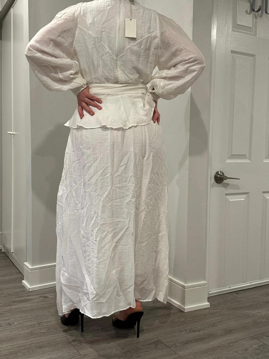 White Pleated Maxi Dress - photo 2