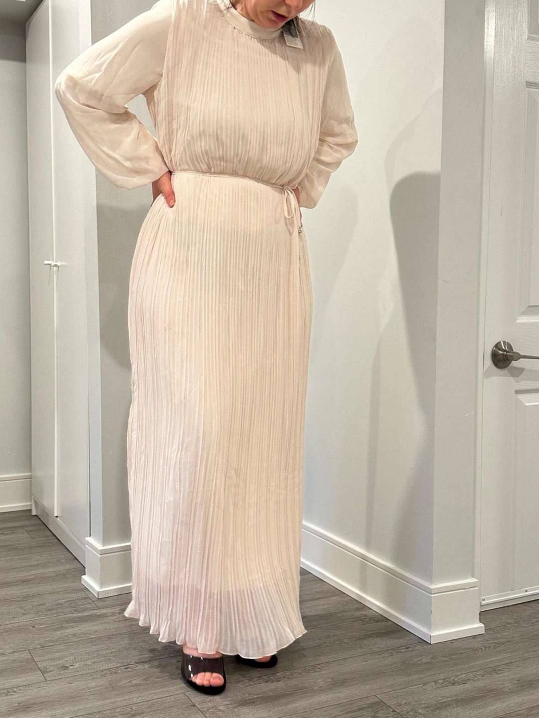 White Pleated Maxi Dress - photo 3