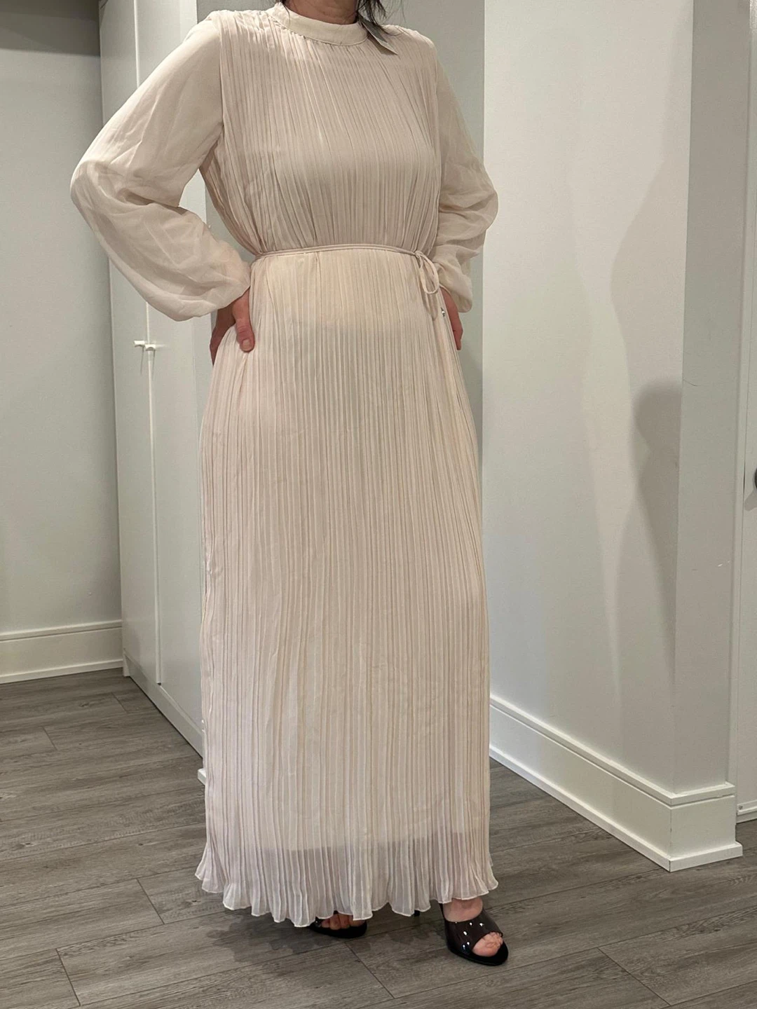 White Pleated Maxi Dress - photo 4