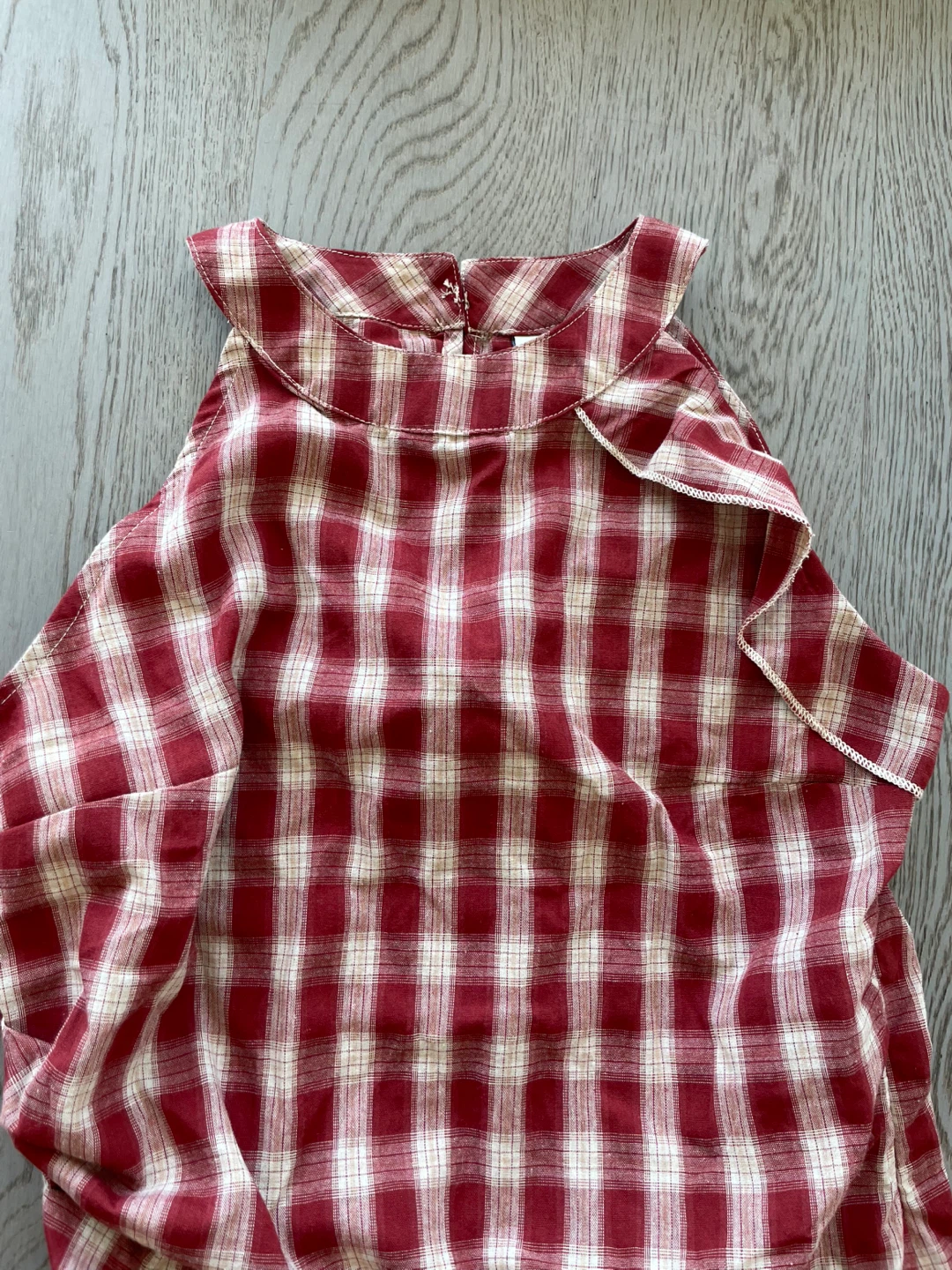 YBY Red Plaid Halter Top & White Skirt Set Size M - photo 4