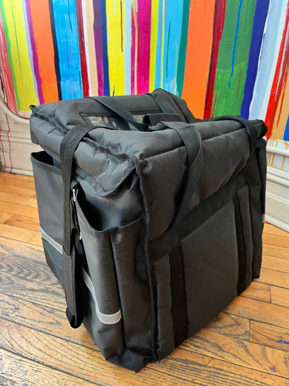 Black Insulated Food Delivery Bag