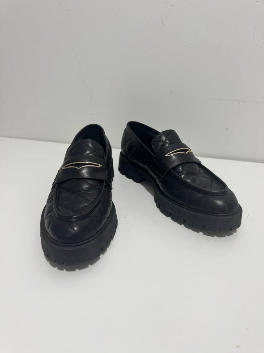 ALDO: Black Quilted Loafers