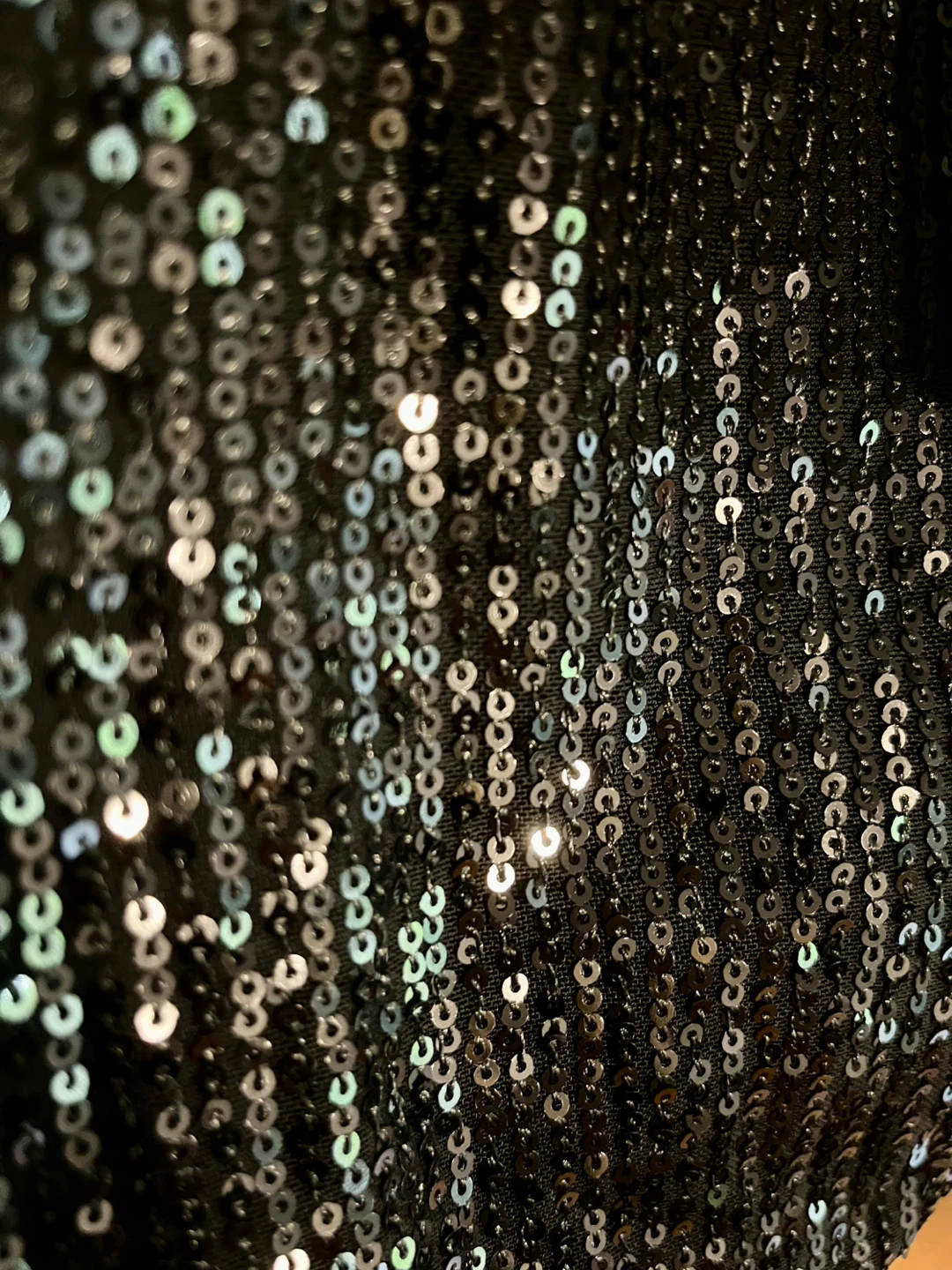 Black Sequin Crop Top - photo 2