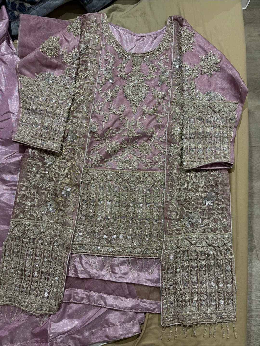 Beaded Teal Silk Kurti with Embellishments - photo 4