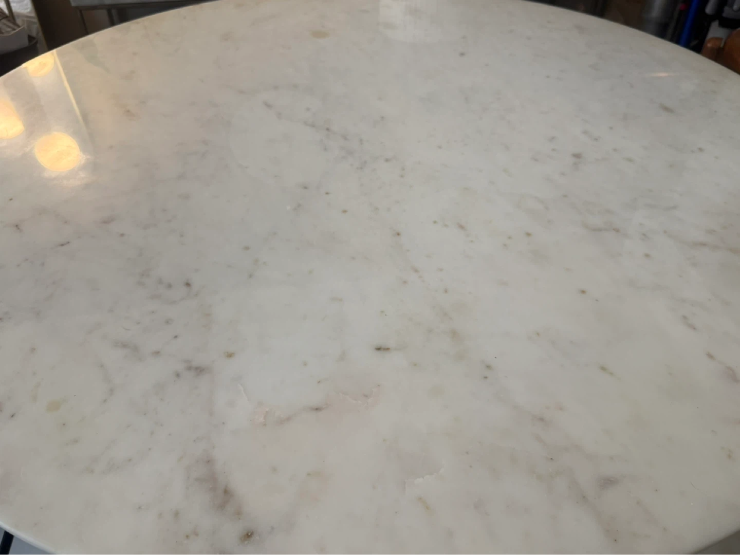 Crate and Barrel Nero 48" White Marble Round Table with 4 chairs - photo 4