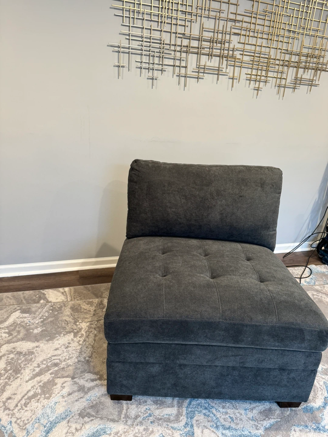 Thomasville Tisdale Armless Chair, Dark Gray