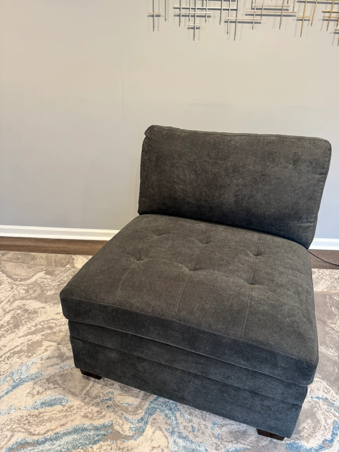 Thomasville Tisdale Armless Chair, Dark Gray - photo 2