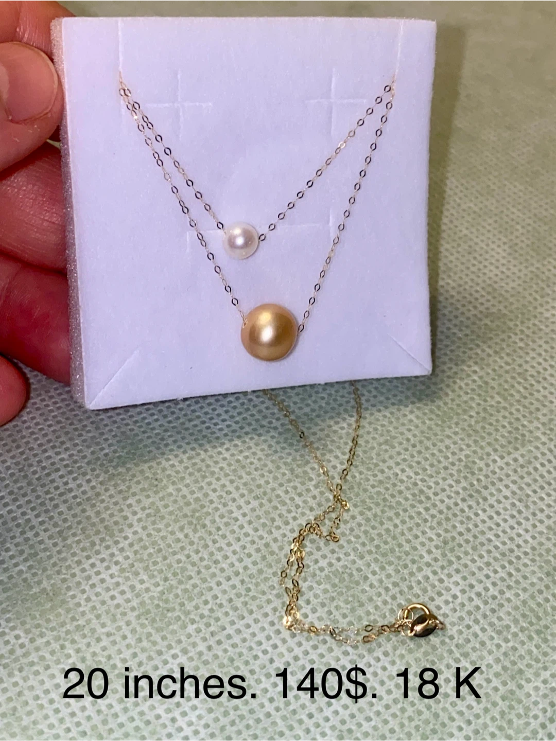 18K Gold Double Pearl Necklace - photo 4