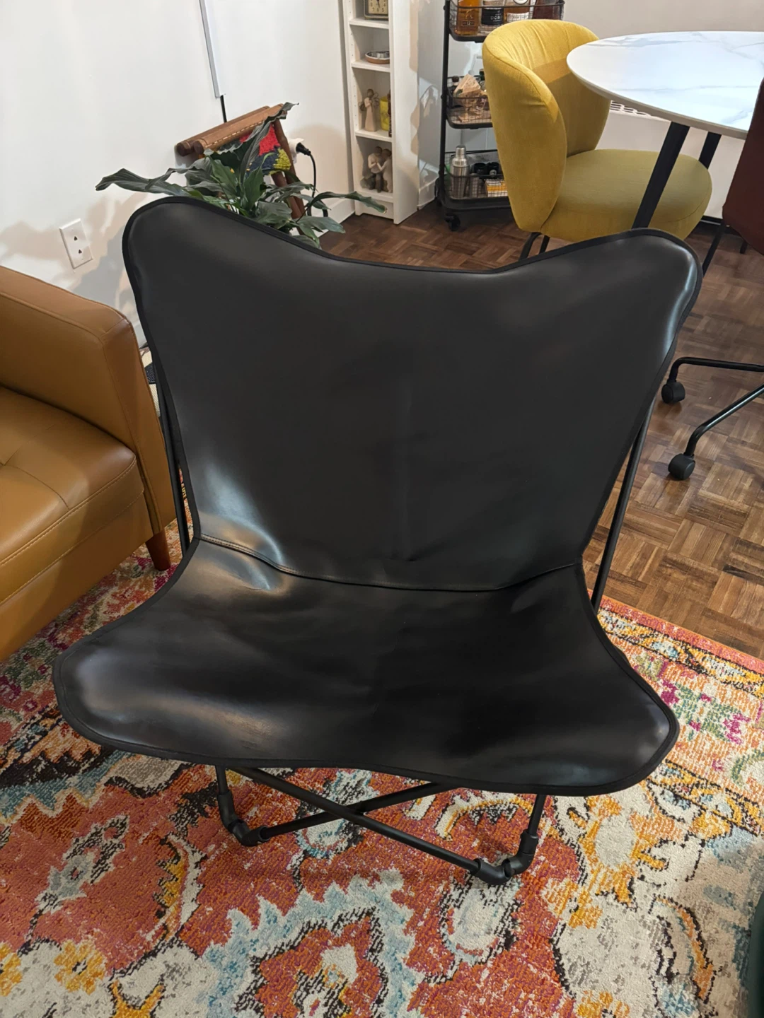 Black Leather Butterfly Chair
