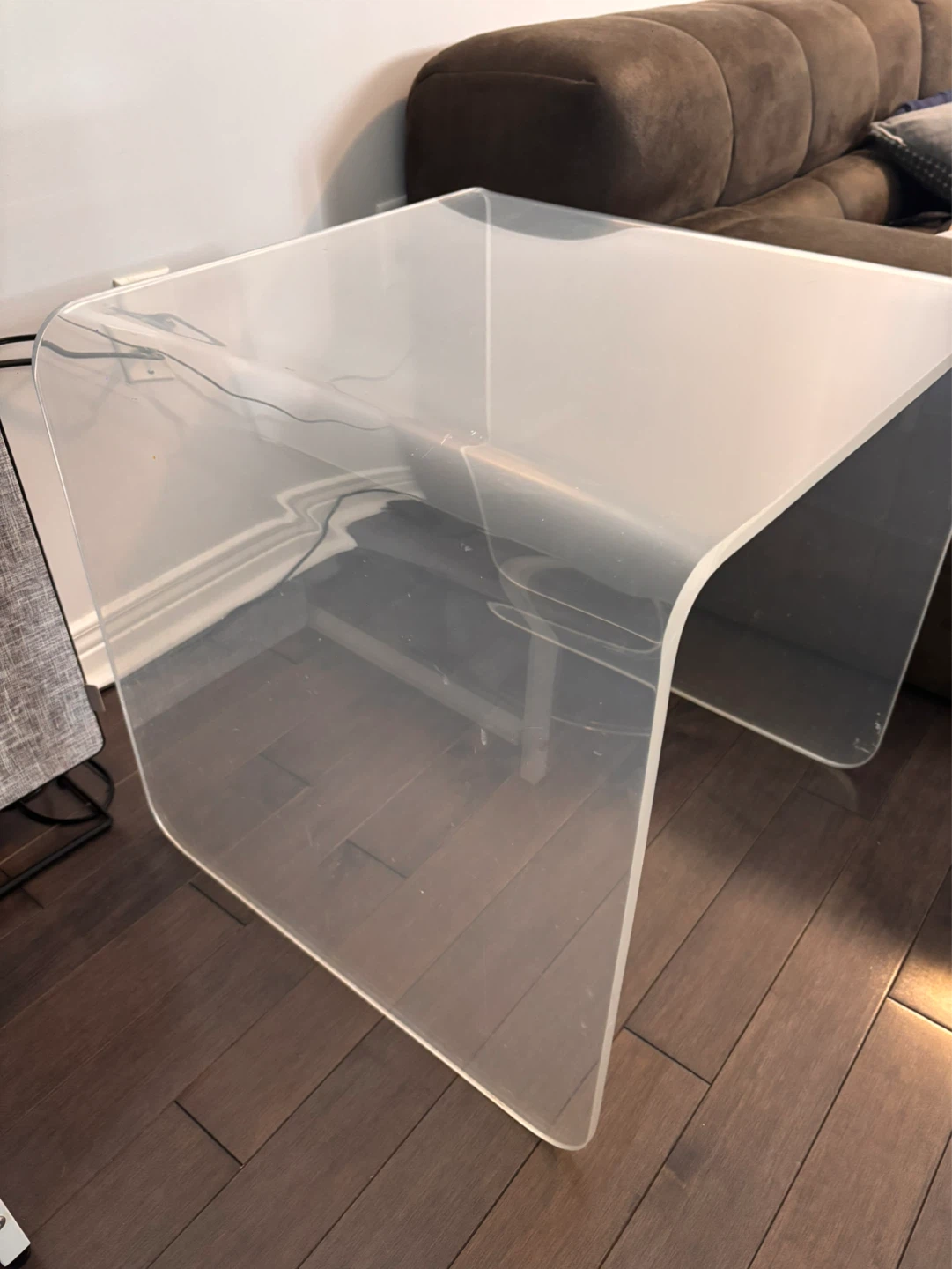 Clear Acrylic Waterfall Side Table