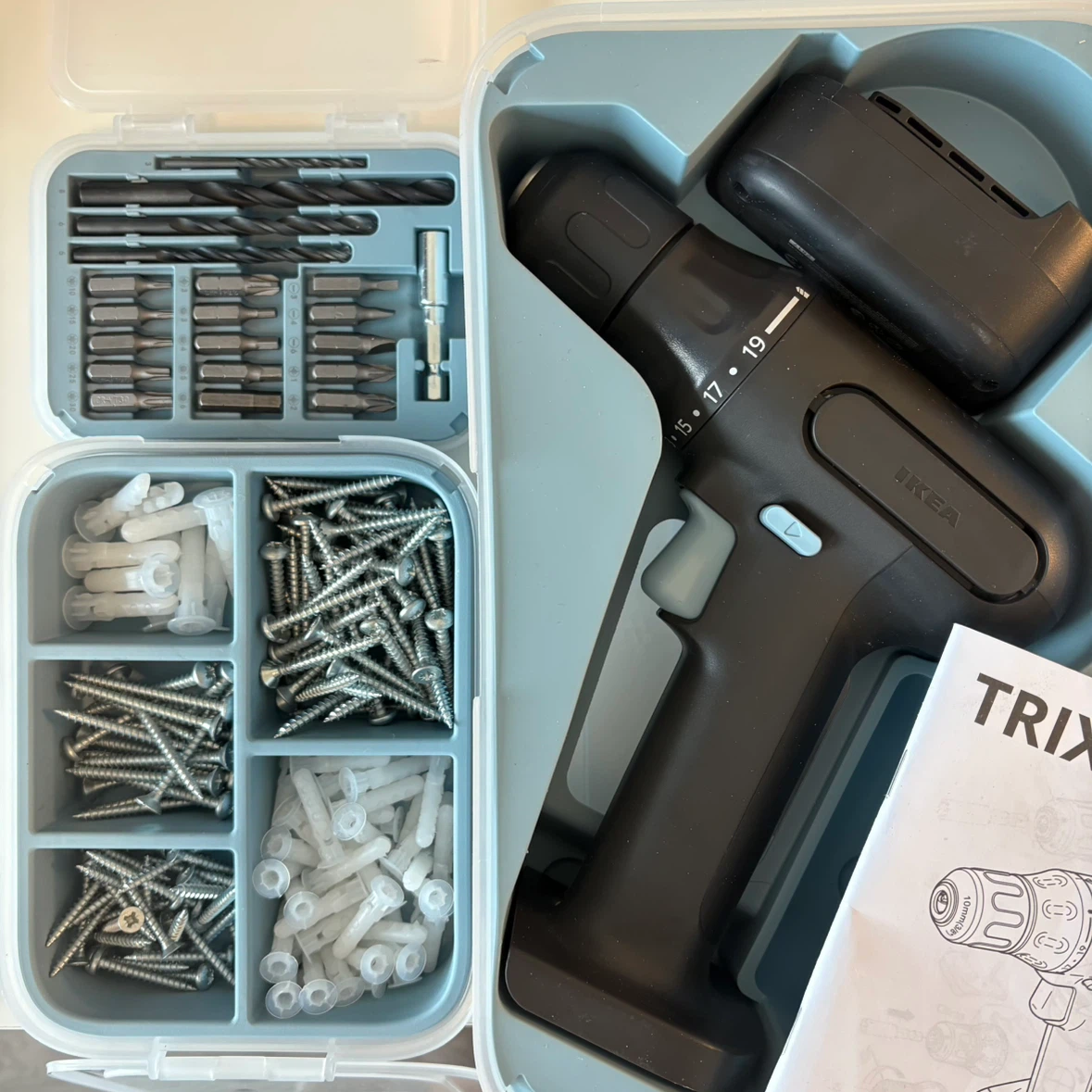 IKEA TRIXIG Cordless Drill and Accessory Set