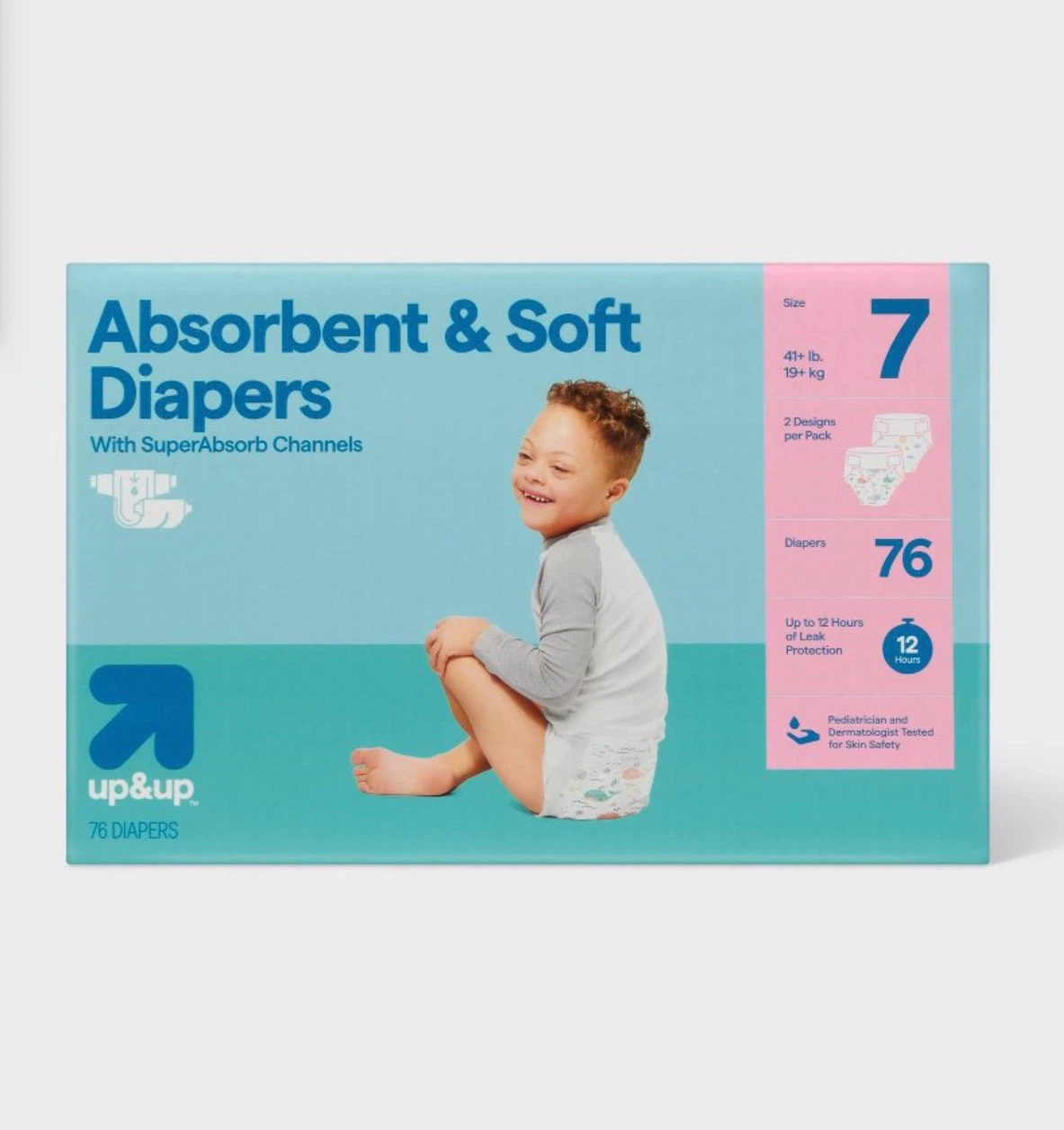 Up & Up Absorbent & Soft Diapers, Size 7, 76 Count