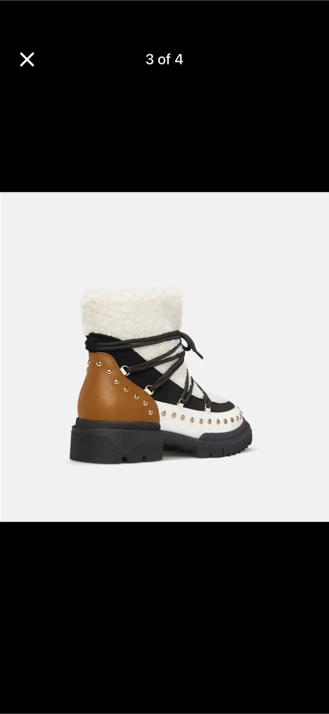 Bethy Flat Boots Cognac/Cream Size 8 - photo 3