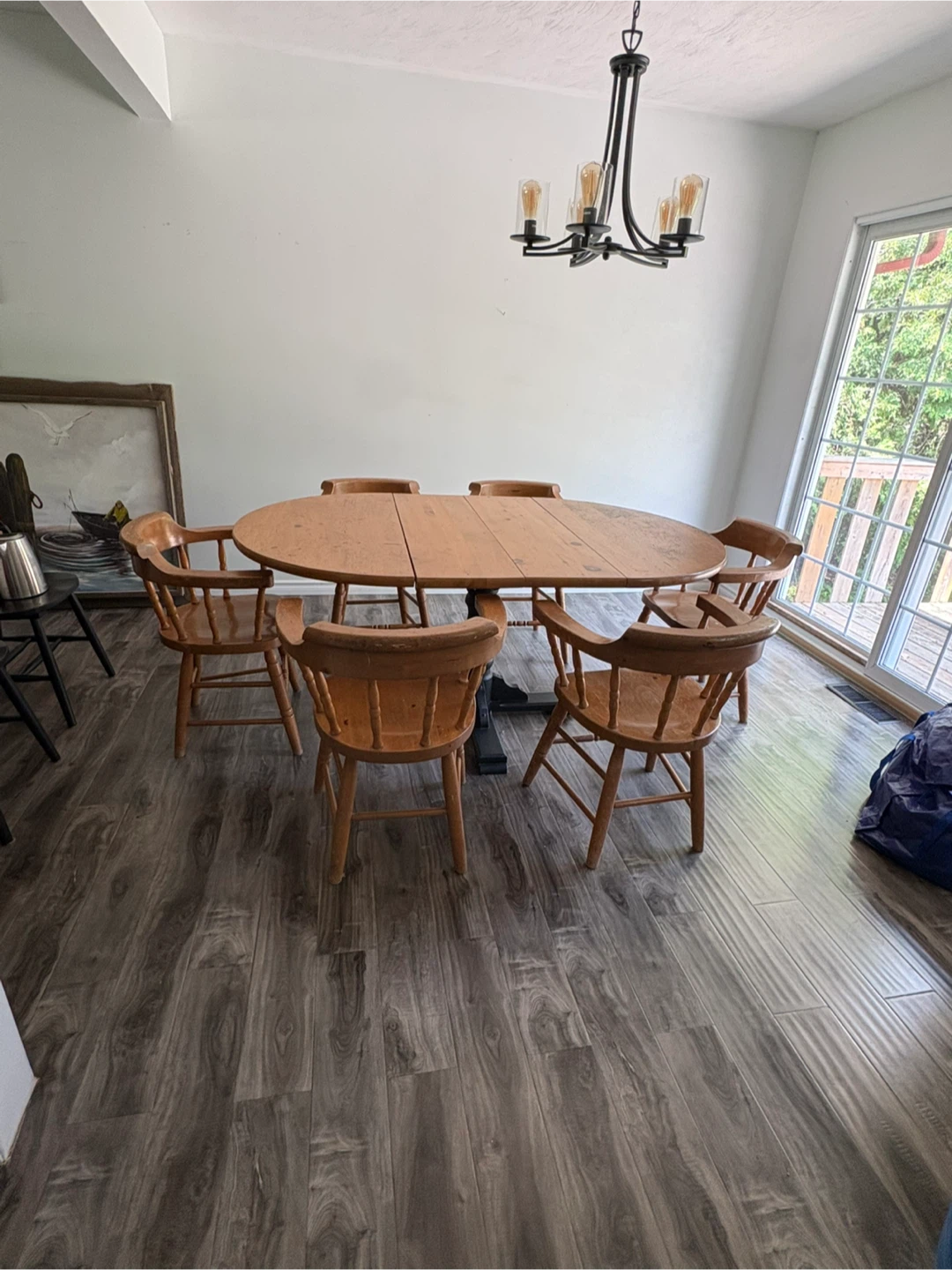 Dining room table and 6 chairs - solid wood
