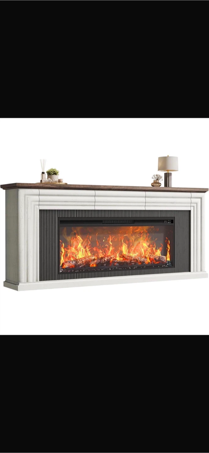 Electric Fireplace with Mantel