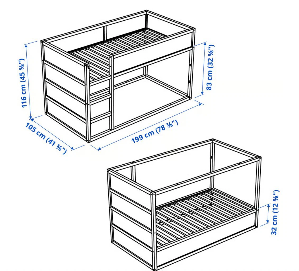 IKEA KURA Reversible bed, white/pine, Twin - photo 4