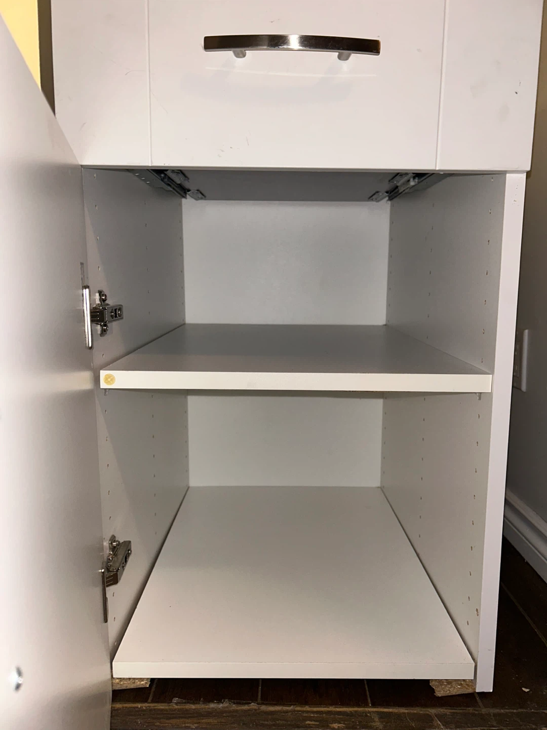 White Kitchen Cabinet Base Unit with Drawer and Doors - photo 3