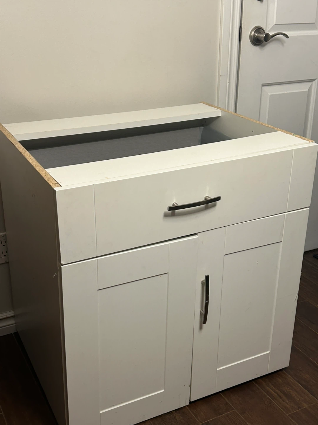 White Kitchen Cabinet Base Unit with Drawer and Doors - photo 5