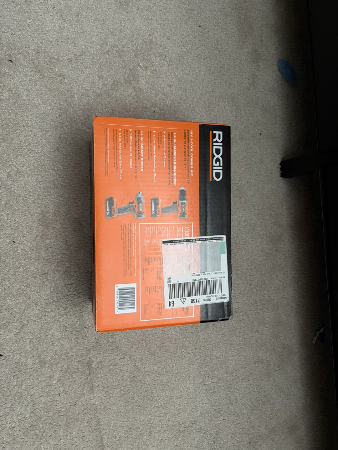 RIDGID 18V 2-Tool Combo Kit Hammer Drill Driver & Impact Driver - photo 2