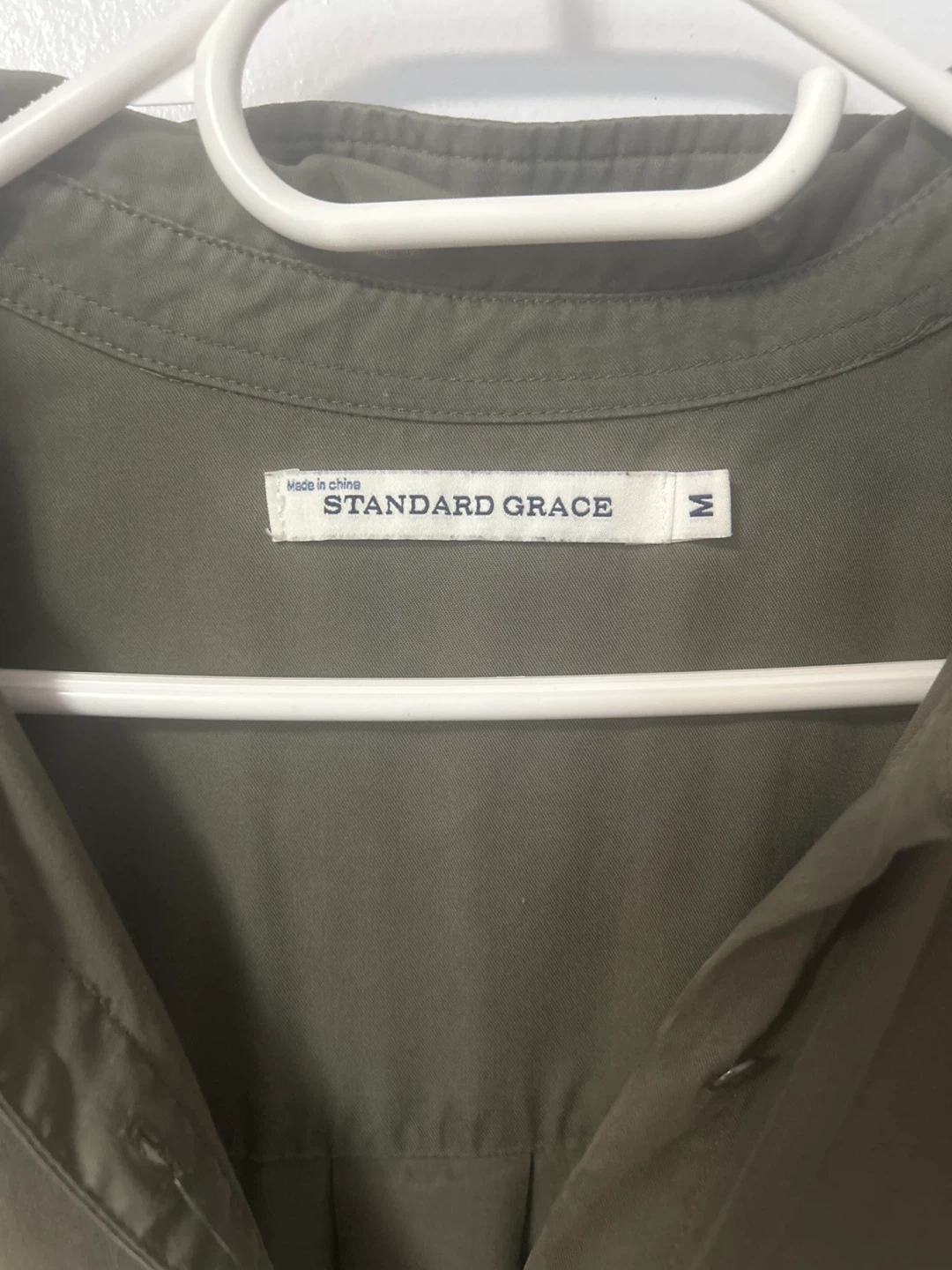 Standard Grace Khaki Button-Up Dress - Size Medium - photo 2