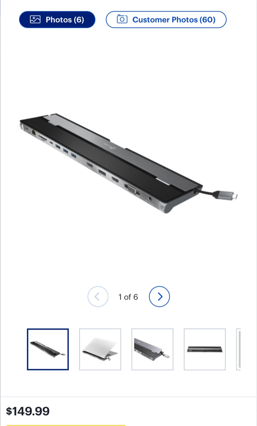 j5 JCD543 USB-C Triple Display Docking Station