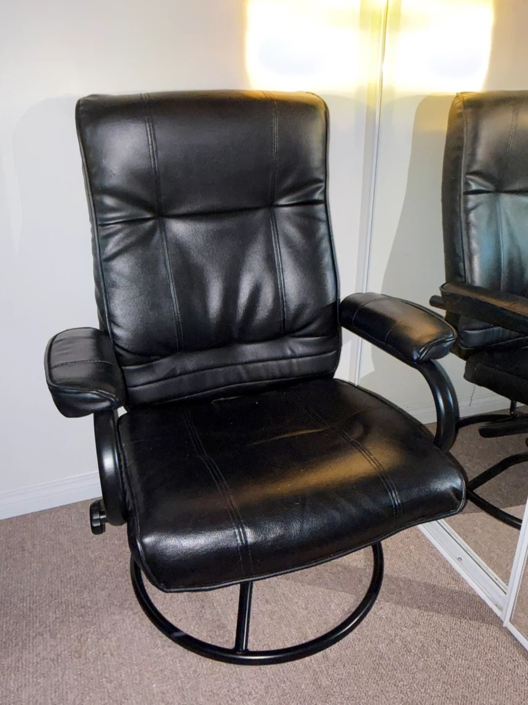 Black Faux Leather Office Chair