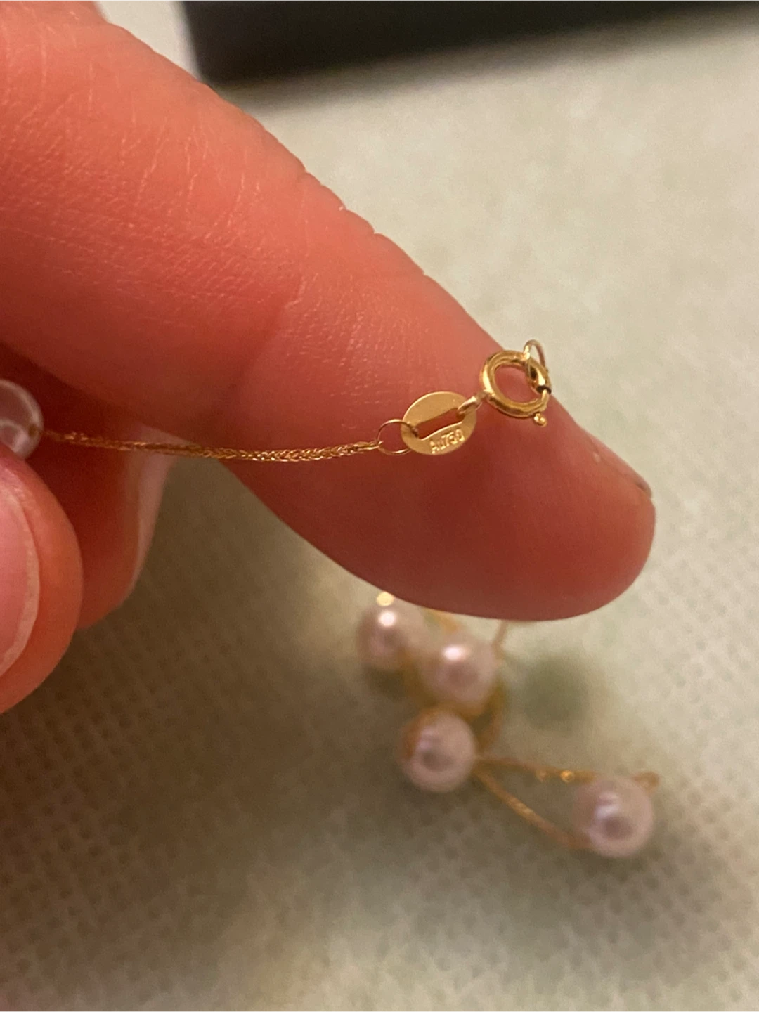 Pearl Necklace with 18K Gold Chain - photo 2