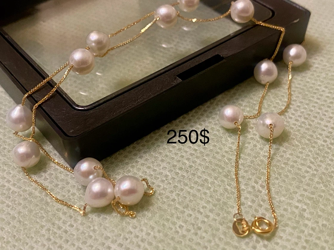 Pearl Necklace with 18K Gold Chain - photo 3