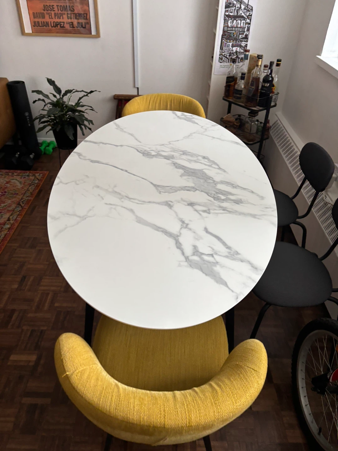 Oval Dining Table with Marble-Look Top - photo 2